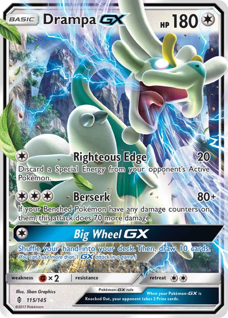 Drampa GX Ultra Rare 115 Pokémon TCG SM - Guardians Rising
